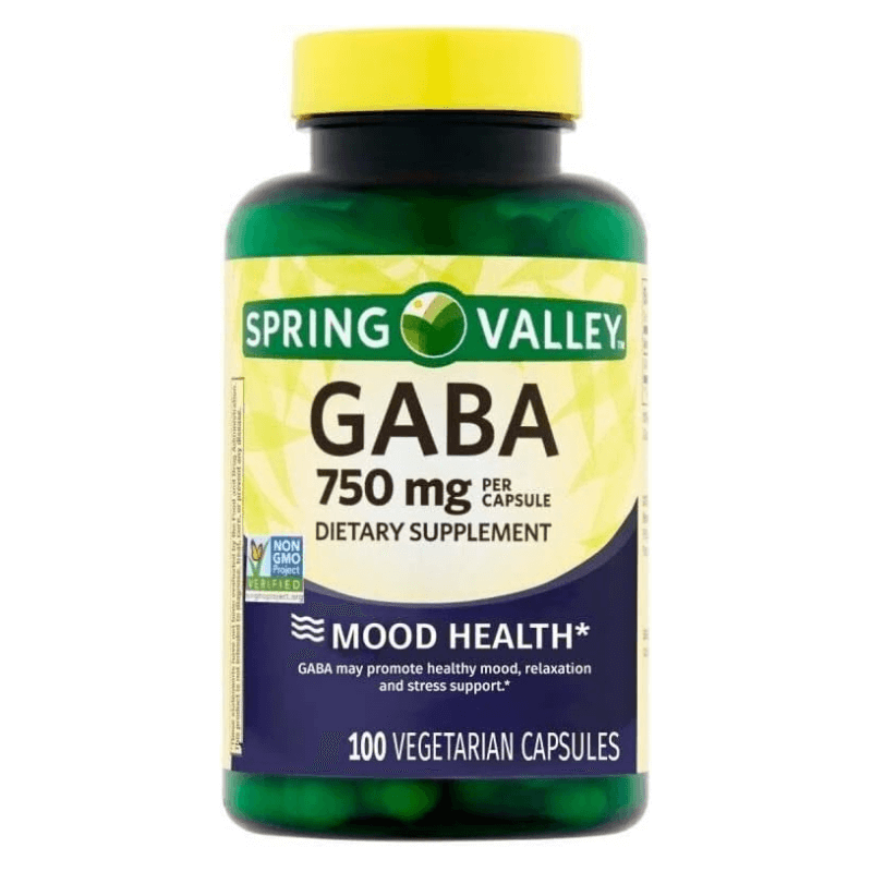 Spring Valley GABA 750 mg Mood Health, 100 Vegeterian Capsules